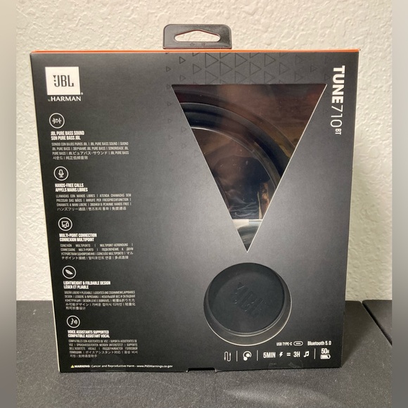 JBL Tune 710BT Bluetooth Wireless Over-Ear Headphones -(Black )Brand New In Box - Picture 2 of 10